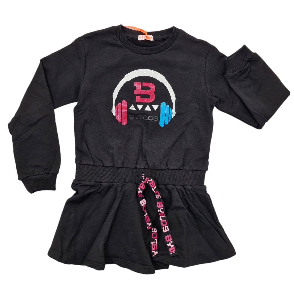 Vestito in felpa con stampa cuffie