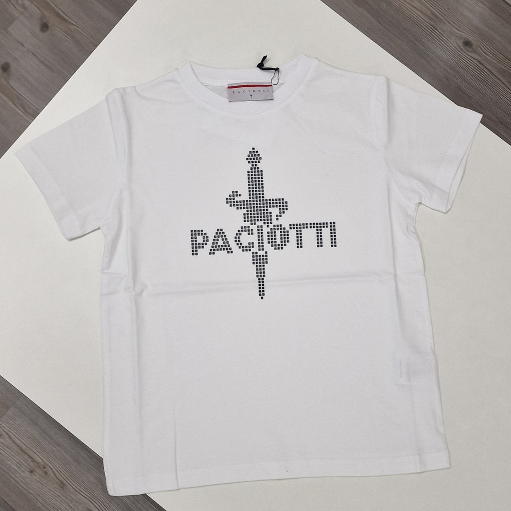 T-shirt bambino con logo pixel paciotti