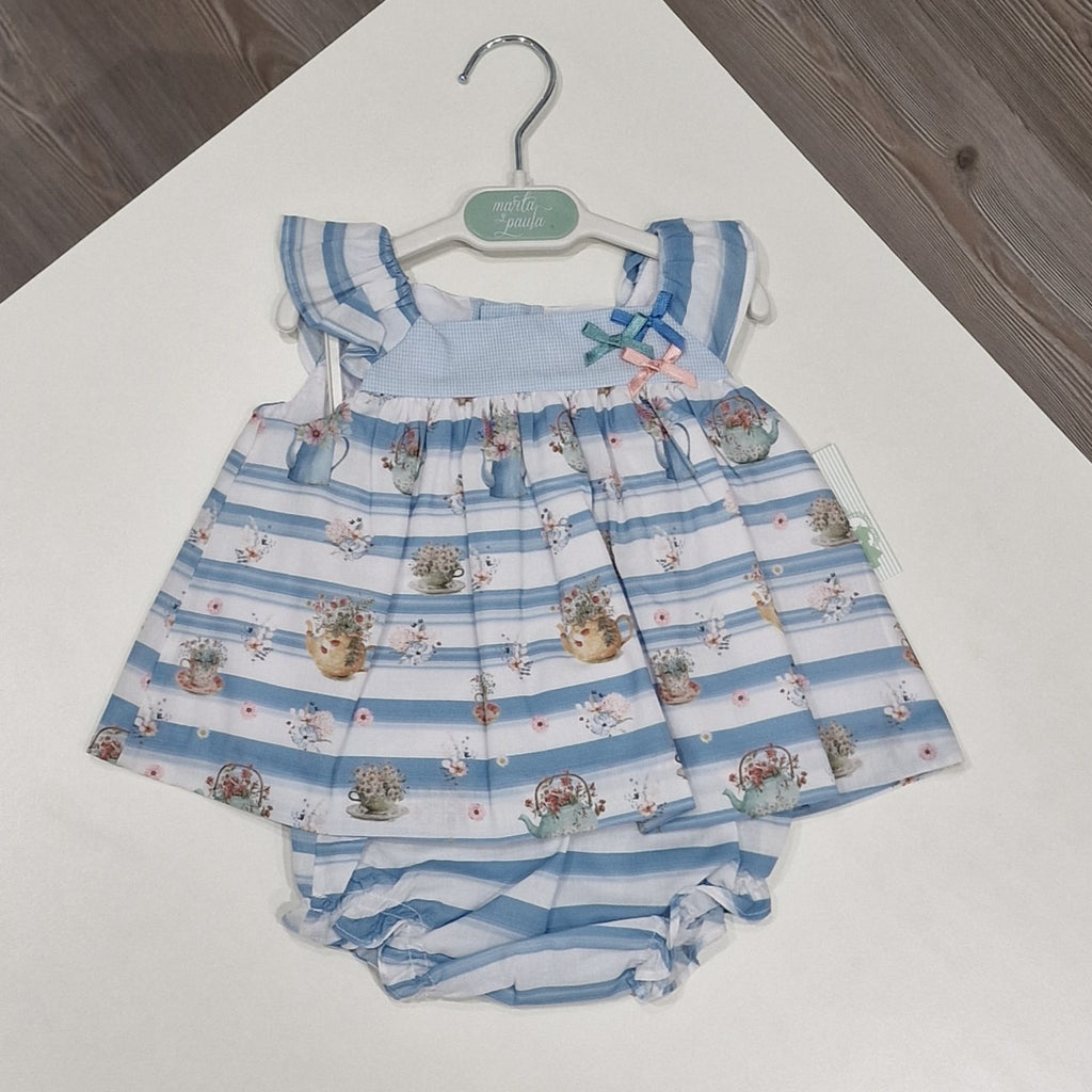 Vestito bambina con stampa vasi di fiori