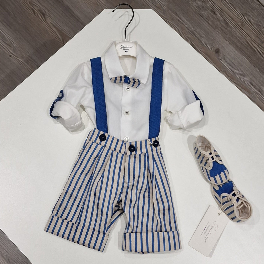 Completo bambino cerimonia pantalone fasciato con camicia bianca