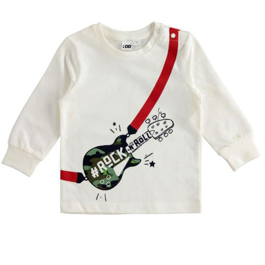 Maglia bambino con stampa chitarra elettrica