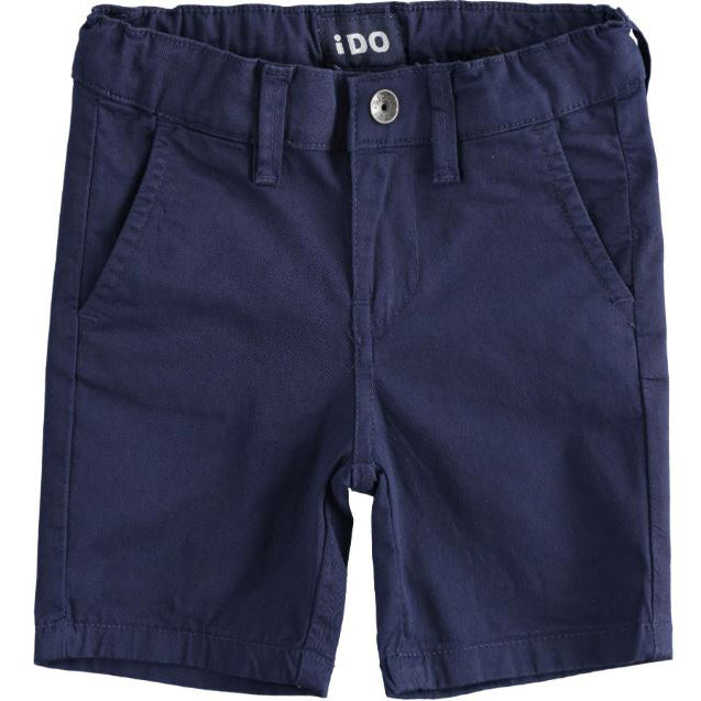 Bermuda blu in cotone con tasca a filo
