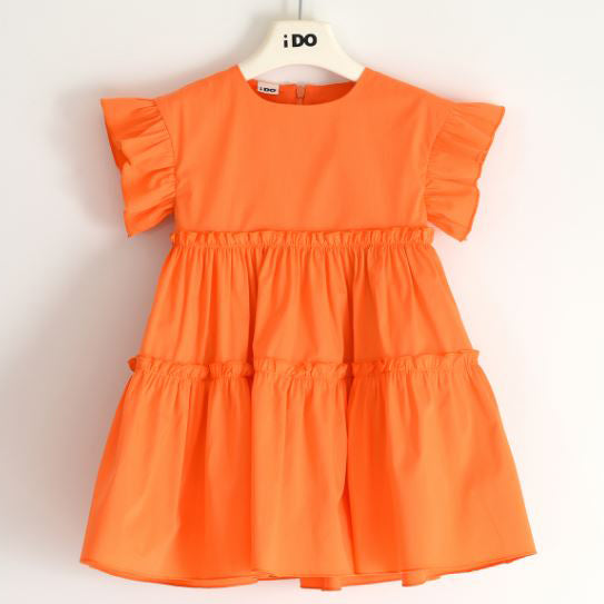 Vestito bambina arancio in cotone