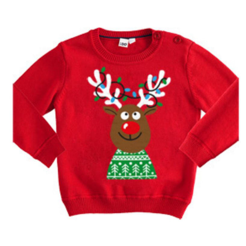 Pullover bambino natalizio con renna