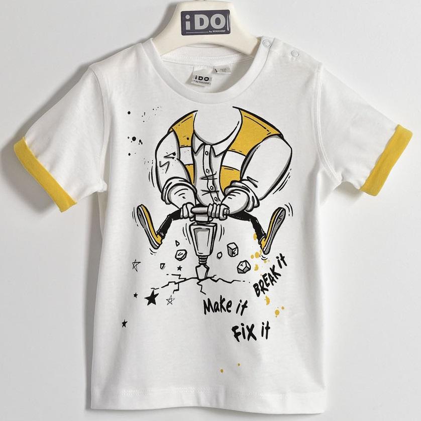 T-SHIRT bambino in cotone con stampa grintosa sul davanti