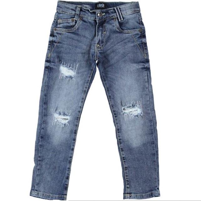 Jeans bambino linea stretta con graffi sul davanti