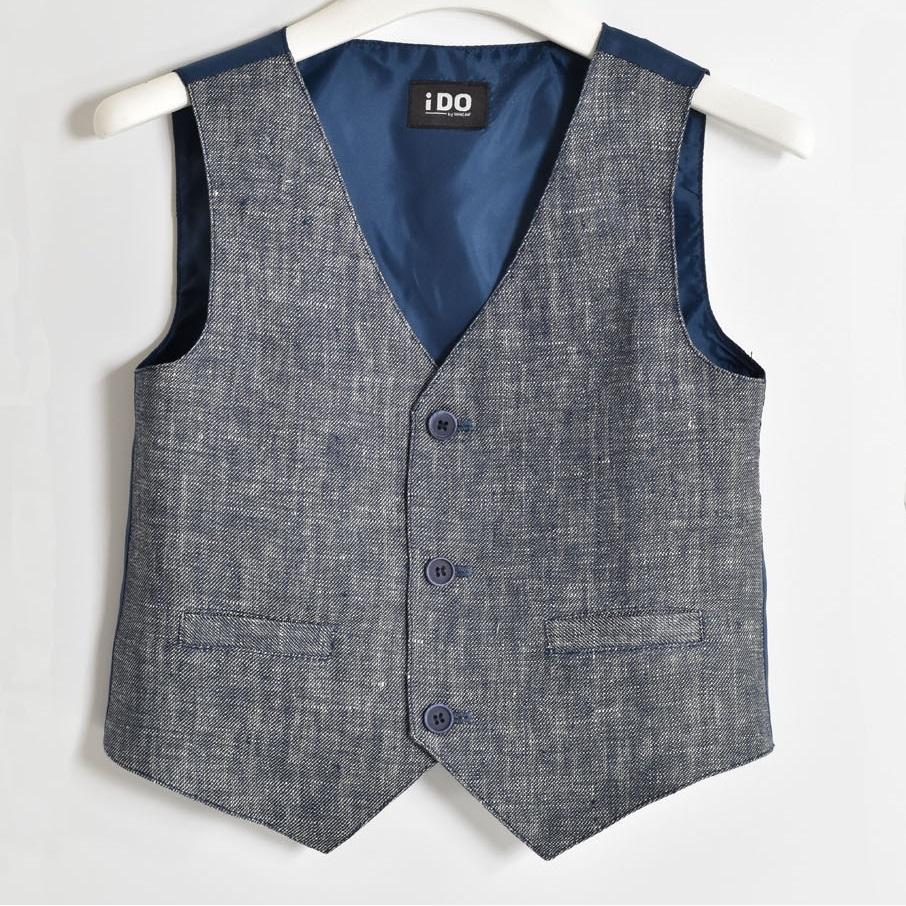 GILET bambino bicolore davanti grigio blu e retro bluet