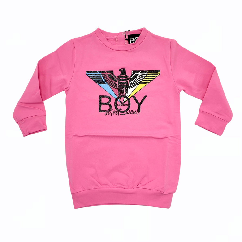 Abito baby in felpa Boy London fluo con logo