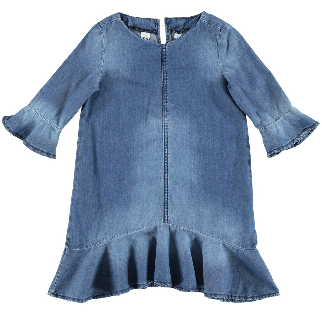 VESTITO bambina in tessuto jeans leggero