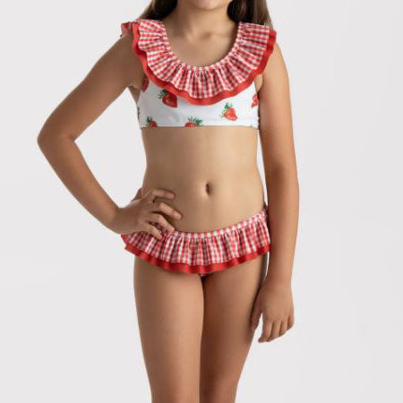 Costume bambina bikini fragole