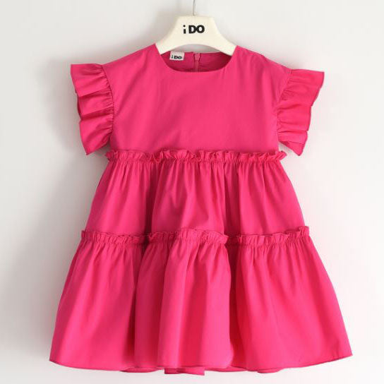 Vestito bambina fuxia in cotone