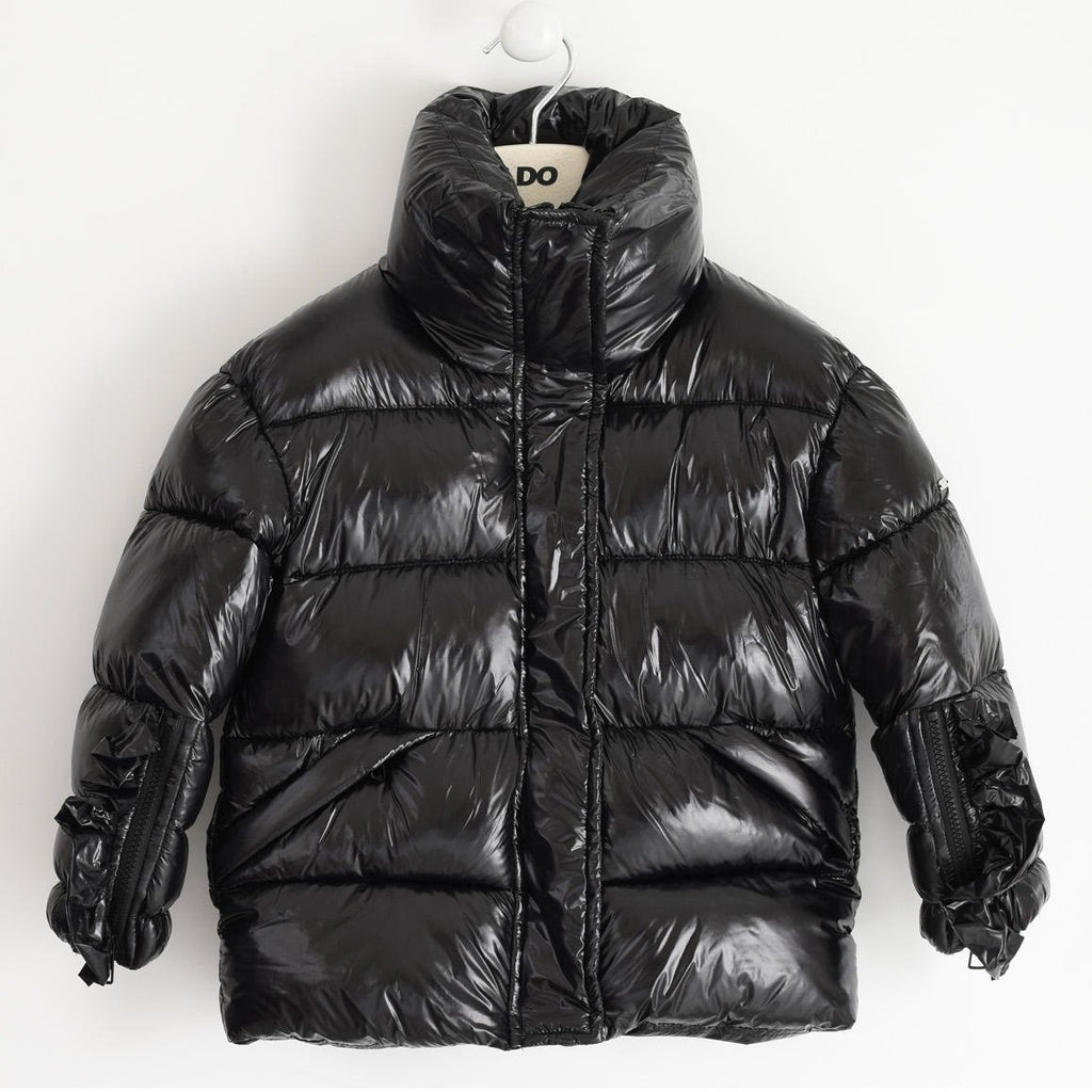 Giubbotto bambina stile puffy lucido