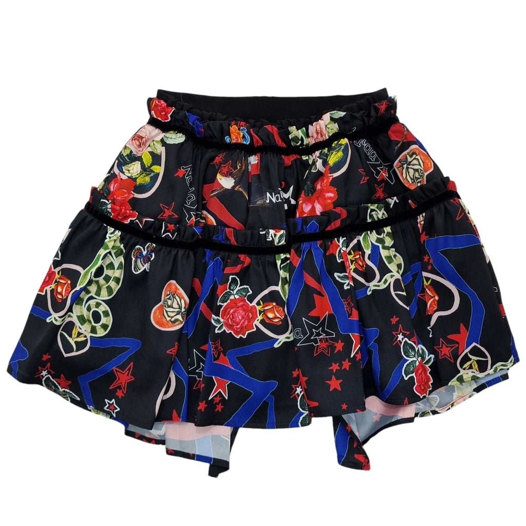 Gonna bambina fantasia arricciata