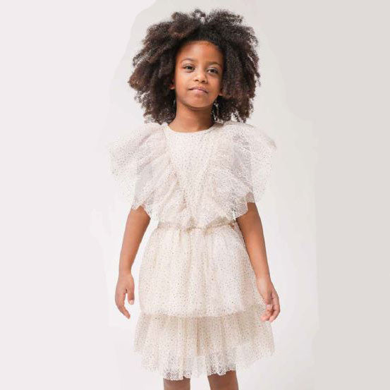 Vestito bambina in tulle con balze