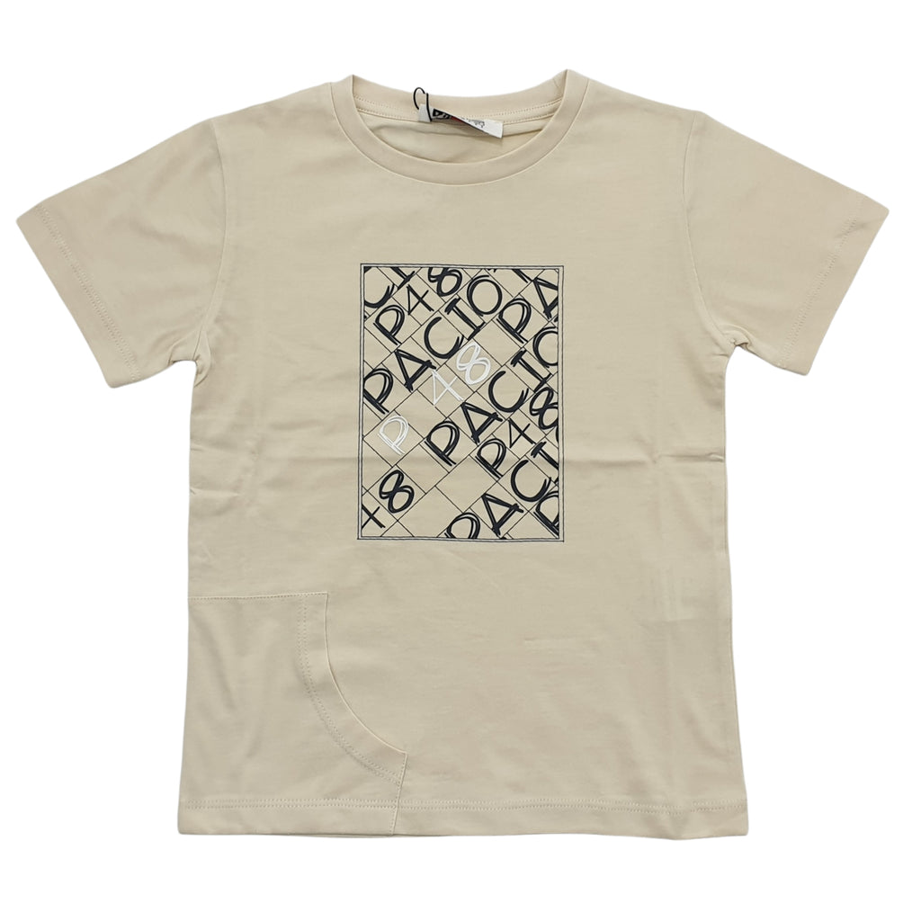 T-shirt bambino con stampa logo quadro paciotti