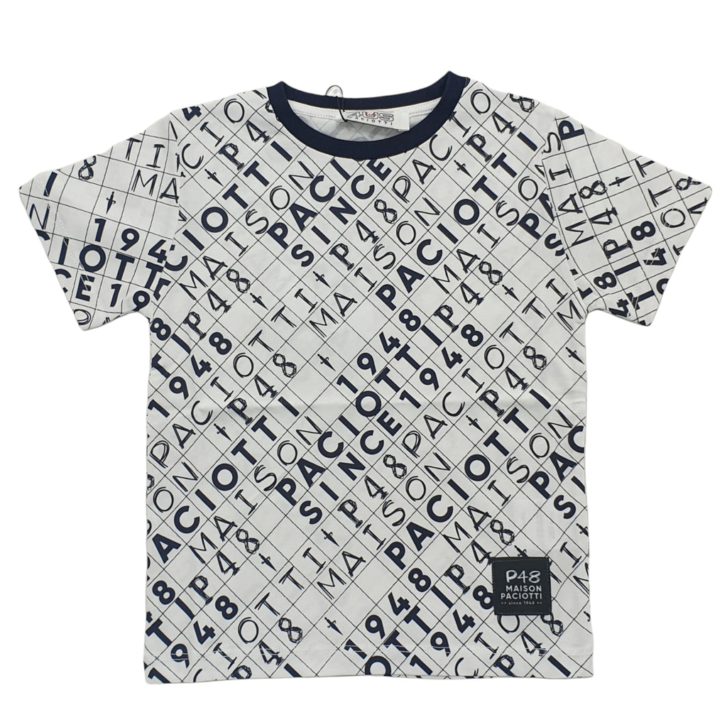 T-shirt bambino con stampa multi lettere